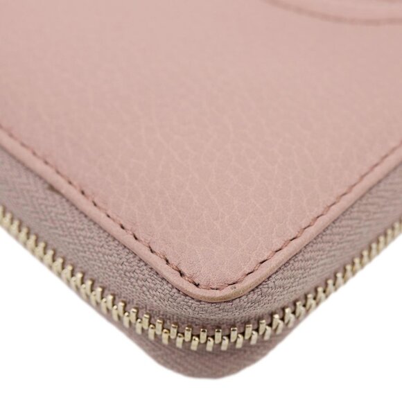 Gucci  Soho Pebbled Calfskin Zip Around Wallet Pink 308280 - Picture 8 of 14